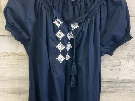 Top Short Sleeve By Tommy Hilfiger In Blue & White, Size: Xl For Cheap