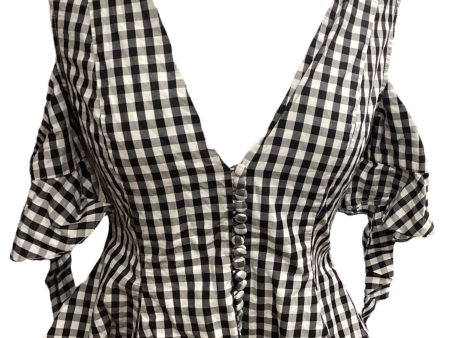 Top Short Sleeve By Clothes Mentor In Checkered Pattern, Size: S Online Hot Sale