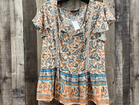 Top Short Sleeve By Shein In Multi-colored, Size: Xl Cheap