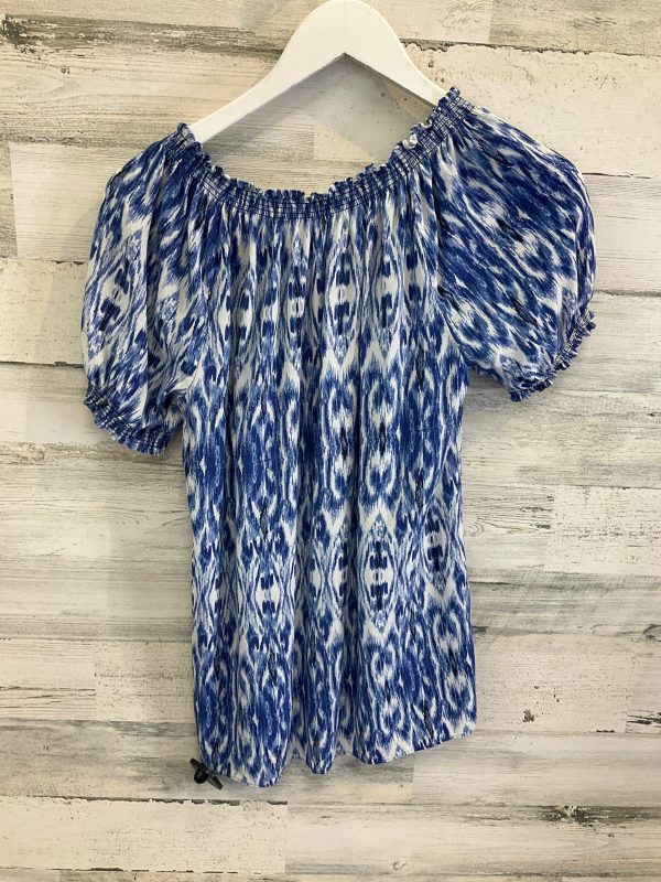 Top Short Sleeve By Joie In Blue & White, Size: S For Cheap