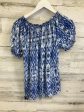 Top Short Sleeve By Joie In Blue & White, Size: S For Cheap