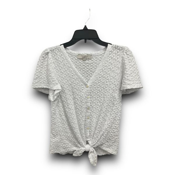 Top Short Sleeve By Loft In White, Size: Xs Online Hot Sale