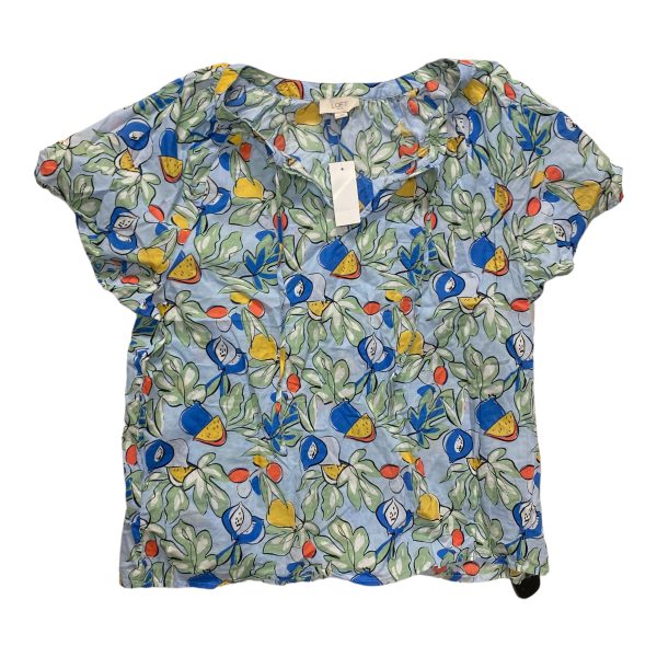 Top Short Sleeve By Loft In Multi-colored, Size: L Hot on Sale