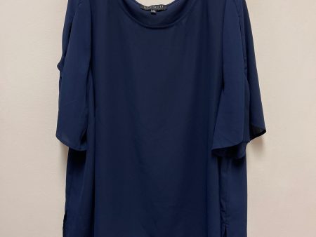 Top Short Sleeve By Eloquii In Navy, Size: 3x For Discount