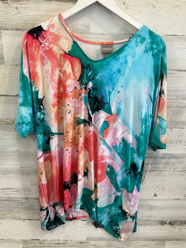 Top Short Sleeve By Chicos In Multi-colored, Size: L Online