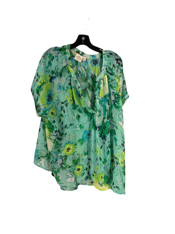 Top Short Sleeve By St Johns Bay In Green, Size: 3x For Discount