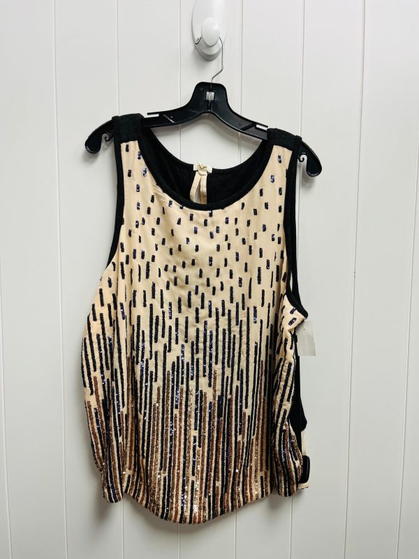 Top Sleeveless By Tiny In Cream & Grey, Size: 2x Sale