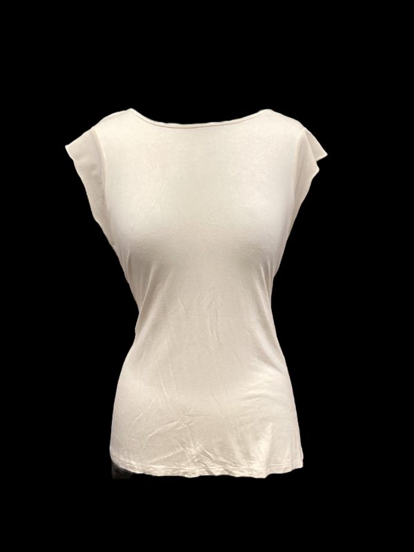 Top Short Sleeve By Tahari By Arthur Levine In Cream, Size: L Cheap