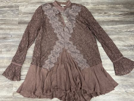 Tunic Long Sleeve By Free People In Brown, Size: Xs on Sale