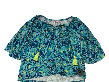 Top 3 4 Sleeve Designer By Lilly Pulitzer In Blue, Size: M For Sale