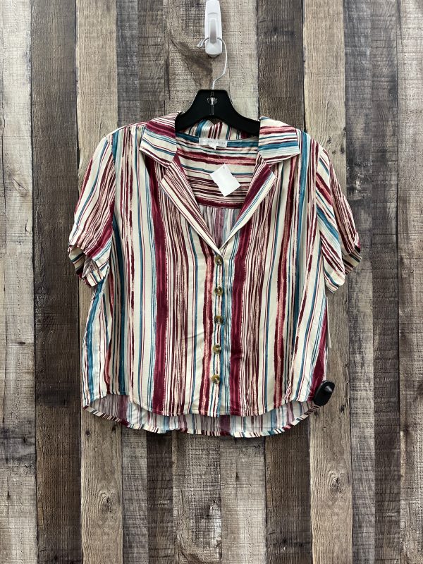 Top Short Sleeve By Cme In Striped Pattern, Size: S Hot on Sale