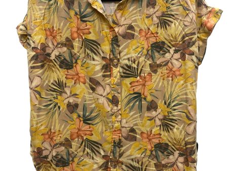 Top Short Sleeve By Time And Tru In Tropical Print, Size: S Online Hot Sale