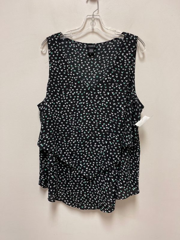 Top Sleeveless By Torrid In Black & Green, Size: 1x Online Hot Sale