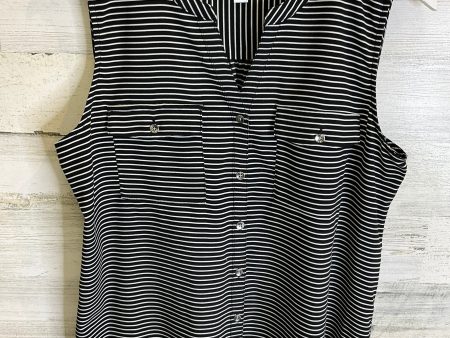 Top Sleeveless By Croft And Barrow In Black & White, Size: M Supply