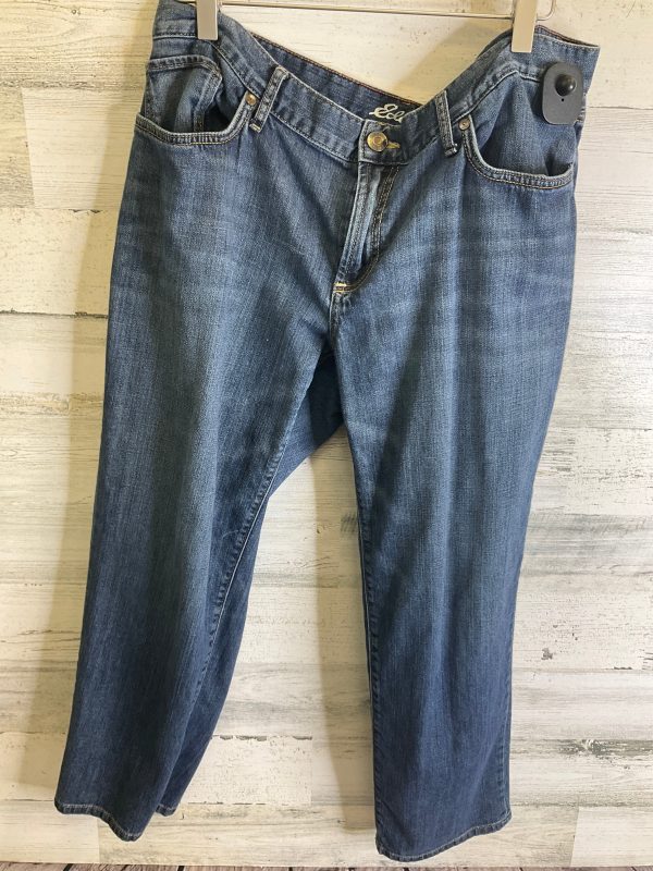 Jeans Cropped By Eddie Bauer In Blue Denim, Size: 14 Fashion