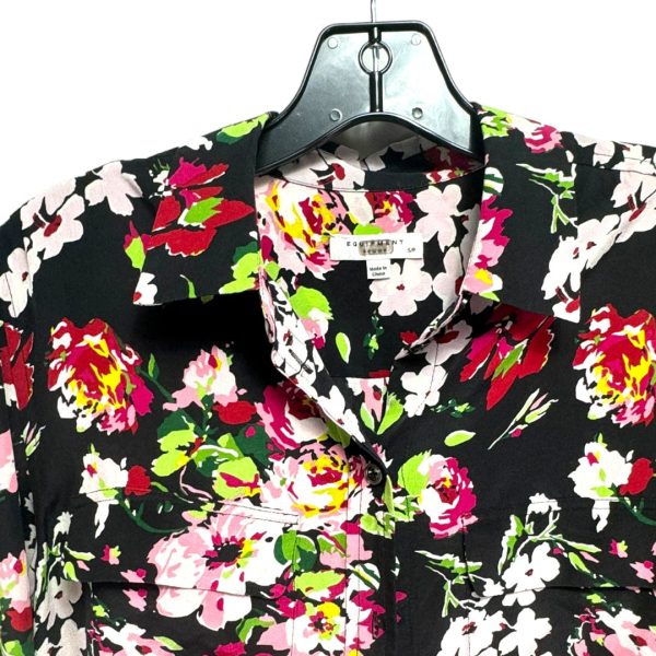 100% Silk Blouse Long Sleeve By Equipment In Floral, Size: S Online Sale