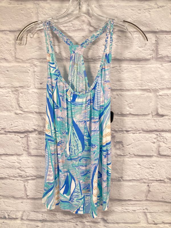 Top Sleeveless Designer By Lilly Pulitzer In Blue & White, Size: M Discount