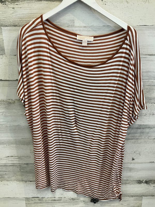 Top Short Sleeve By Michael Kors In Brown & White, Size: Xl Sale