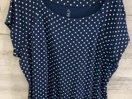 Top Short Sleeve By Clothes Mentor In Blue & White, Size: 3x Discount