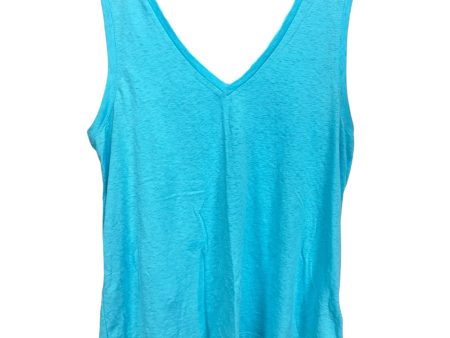 Vintage Slub Cotton V-neck Tank Top By J. Crew In Barcelona Blue, Size: L on Sale