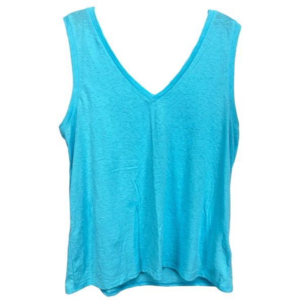 Vintage Slub Cotton V-neck Tank Top By J. Crew In Barcelona Blue, Size: L on Sale