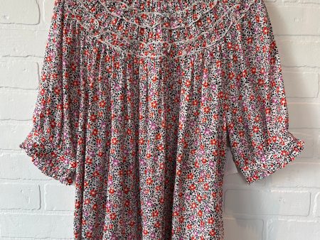 Top Short Sleeve By Ann Taylor In Floral Print, Size: L Online Hot Sale