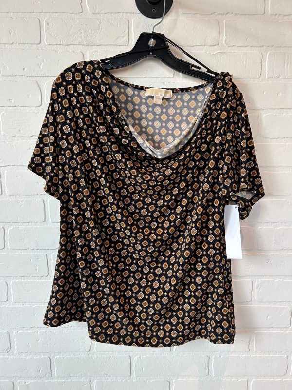 Top Short Sleeve Designer By Michael By Michael Kors In Black & Gold, Size: L Online