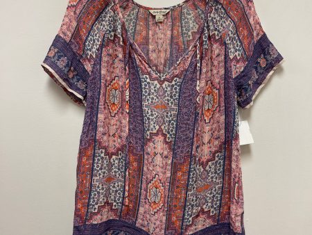 Top Short Sleeve By Lucky Brand In Pink & Purple, Size: S Cheap