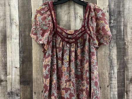 Top Short Sleeve By Loft In Multi-colored, Size: M Hot on Sale