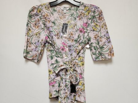 Top Short Sleeve By Express In Floral Print, Size: S Sale