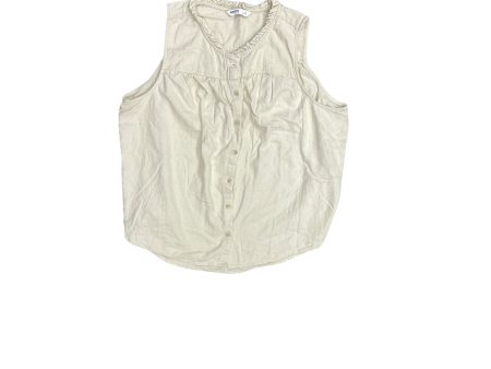 Top Sleeveless By Sonoma In Cream, Size: 1x Online Hot Sale