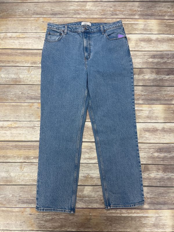 Jeans Straight By Abercrombie And Fitch In Blue Denim, Size: 12 Online