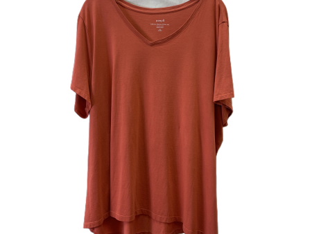 Top Short Sleeve By Pure Jill In Rust, Size: 3x For Cheap