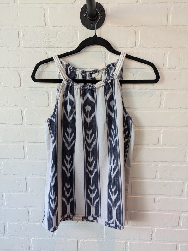 Top Sleeveless By J. Crew In Blue & Cream, Size: S Cheap