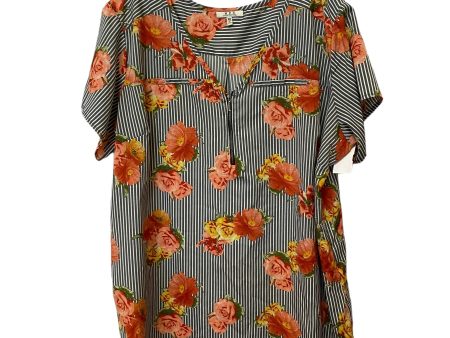 Floral Print Top Short Sleeve Mph, Size 3x For Cheap