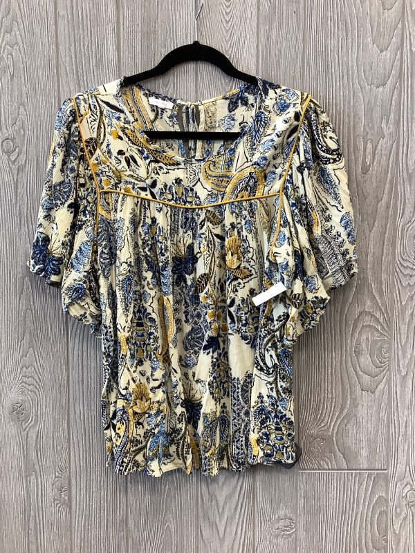 Top Short Sleeve By Maurices In Blue & Yellow, Size: Xl Cheap