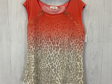 Top Short Sleeve By Calvin Klein In Orange, Size: L Cheap