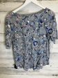 Top Short Sleeve By Loft In Blue & Grey, Size: L Cheap