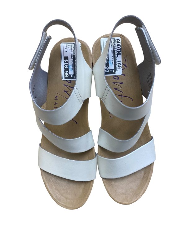 White Sandals Heels Platform Blowfish, Size 9.5 Hot on Sale