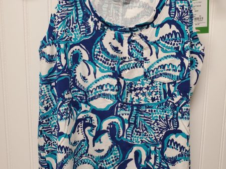 Top Sleeveless Designer By Lilly Pulitzer In Blue & White, Size: Xs Online now