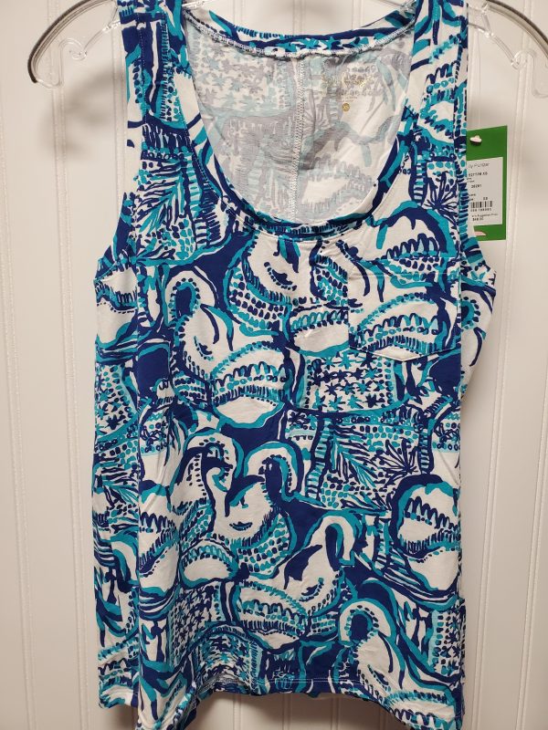 Top Sleeveless Designer By Lilly Pulitzer In Blue & White, Size: Xs Online now